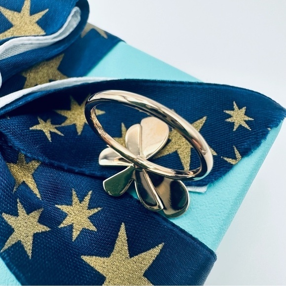 RARE Tiffany & Co. Butterfly Ring Love Bug 18K Rose Gold & Silver with Box - Picture 6 of 10